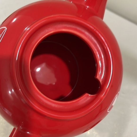 The Old Pottery Company Keep Calm And Drink Tea Red Ceramic Teapot 4 Cup Lid - Picture 6 of 11